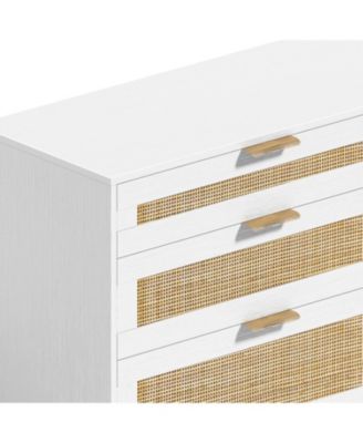 Streamdale 6-Drawer Rattan Dresser with Metal Handle