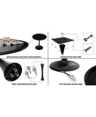 31.5" Black Round Tulip Dining Table