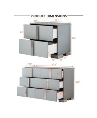 6-Drawer Dresser with 2 Nightstands