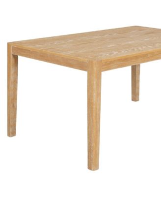 Retro 7-Piece Dining Table Set for 6 with Upholstered Chairs (Natural)