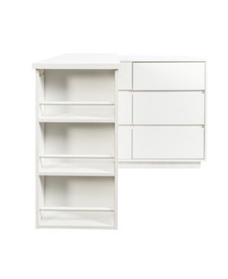 + L-Shaped Desk + Wood (or other material if specified) + Drawers & Storage Cabinet + Desk