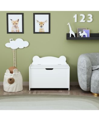 Kids Wooden Toy Box - White