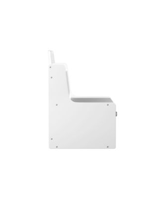 Kids Bookshelf with Storage Bins - Bear Design, White & Gray