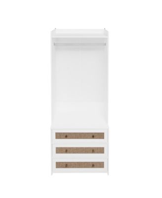 Streamdale Rattan Wardrobe with 3 Drawers