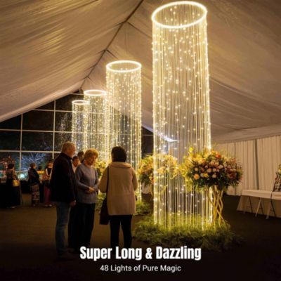 40x10 Ft Commercial Twinkle Curtain String Light 1920 LED 120V Steel Cable for Event Wedding Party Holiday Decor