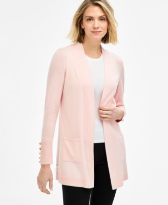 Women's Button-Sleeve Flyaway Cardigan Sweater