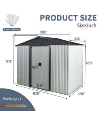 8ft x 4ft Metal Storage Shed