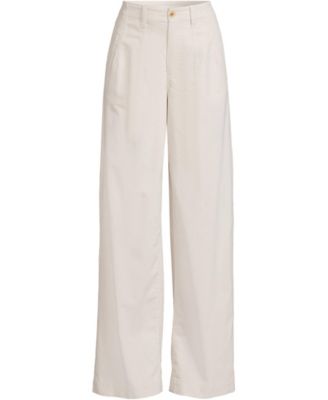 Women's Corduroy High Rise Wide Leg Top Stitch Trousers