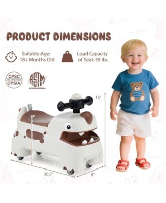 Toddler Ride On Toy Car With LED Lights Sounds And Under Seat Storage