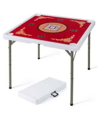 35 Inch Folding Mahjong Table for 4 Players with Cup Holders
