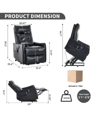 Power Lift Recliner Chair with Massage Heavy Duty Motion Mechanism and One USB for Charging