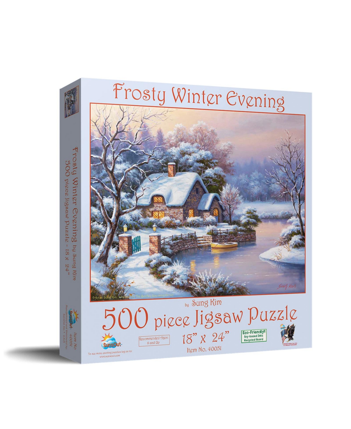 SunsOut Frosty Winter Evening 500 piece Jigsaw Puzzle for Adults