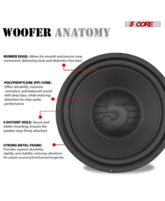 8 Inch Woofer 200W Car Subwoofer 4Ohm Replacement Deep Sub w Poly Cone - WF 8 120 PP 4OHM
