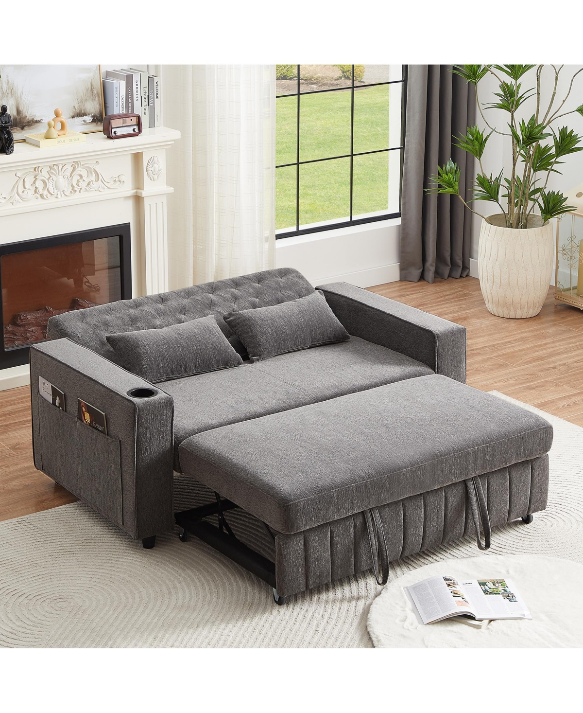 Streamdale Furniture 61.4" Pull-Out Sofa Bed Convertible Couch