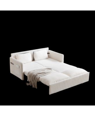 64.5" 3-in-1 Sleeper Sofa with Pullout Bed, Pillows, Pockets