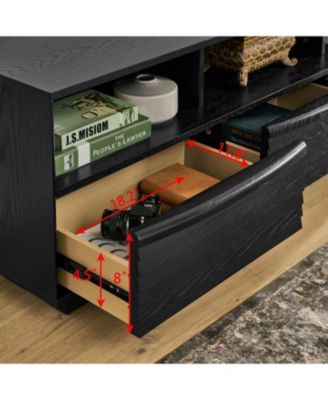 63" Mid-Century TV Stand - Black