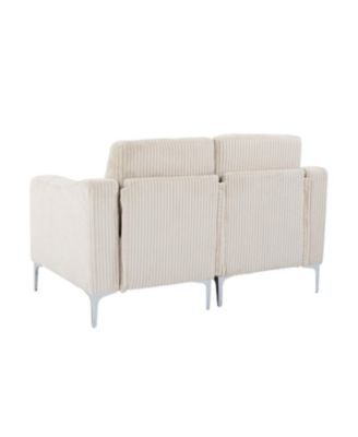 Modular Sectional Two-Seater Sofa Corduroy Sectional Couch Beige