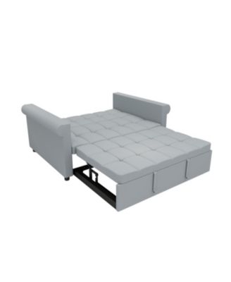 Streamdale Velvet Loveseat Sofa Bed - Gray Pull-Out Sleeper Couch