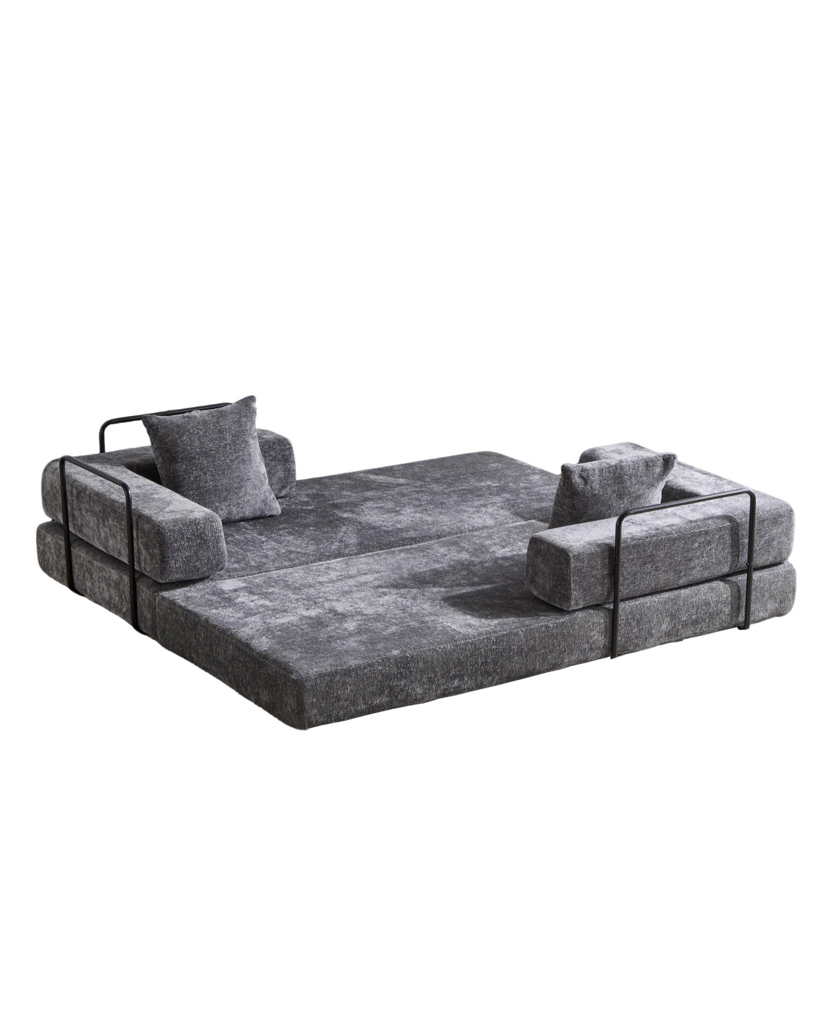 Streamdale Furniture Convertible Floor Sofa Bed with Pillow & Armrest