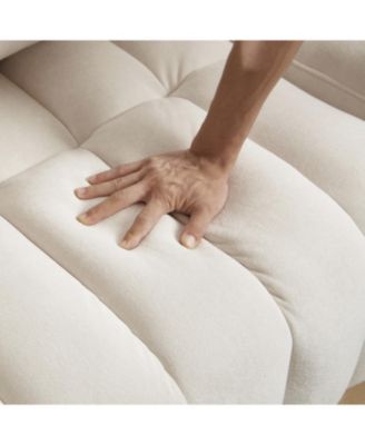 83" Futon Sofa Bed with Pillows, Convertible Sleeper, Beige