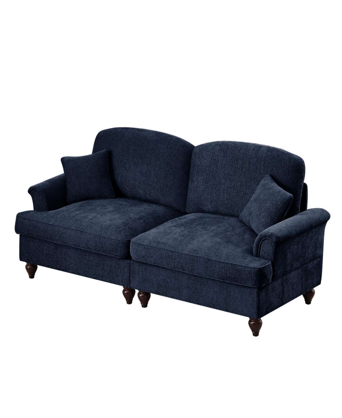 Streamdale Furniture Blue Chenille Mid-Century Two-Seater Sofa