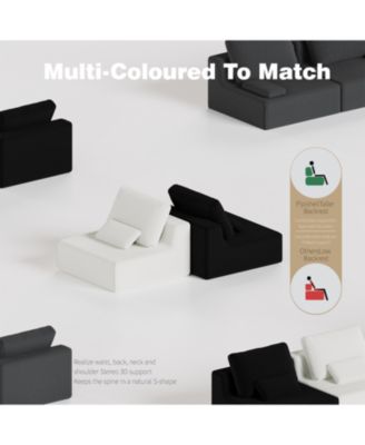 Oversized Boucle Modular Sectional Sofa, Convertible Couch Set