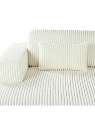Corduroy Sofa Bed with Pillows