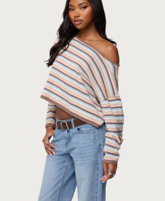 Women's Alexis Off Shoulder Striped Knit Top