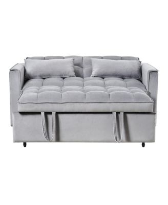 3-in-1 Pull-Out Sleeper Sofa Bed, Convertible Velvet Loveseat with Adjustable Backrest-Maison Boucle