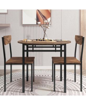  3-Piece Dining Set with Drop Leaf and 2 Chairs