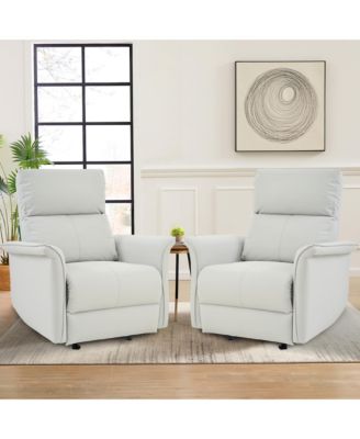  PU Leather Rocking Recliner Chair - Light Gray