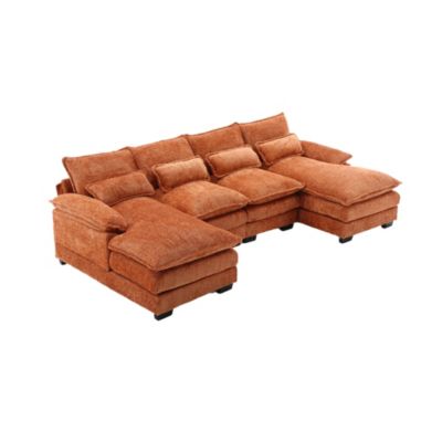 Streamdale Modern Large chenille Fabric U-Shape Sectional Sofa