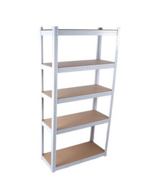 Adjustable 5-Tier Laminated Heavy Duty Metal Storage Shelving Unit