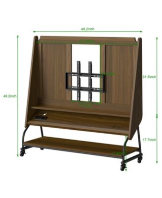 Streamdale Mobile TV Stand with Mount & Projector Screen for 32-50" TVs