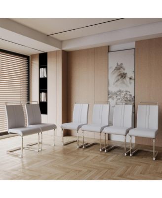 Modern PU Faux Leather Dining Chairs (Set of 4)