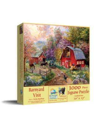 SunsOut Barnyard Visit 1000 piece Jigsaw Puzzle for Adults - Macy's