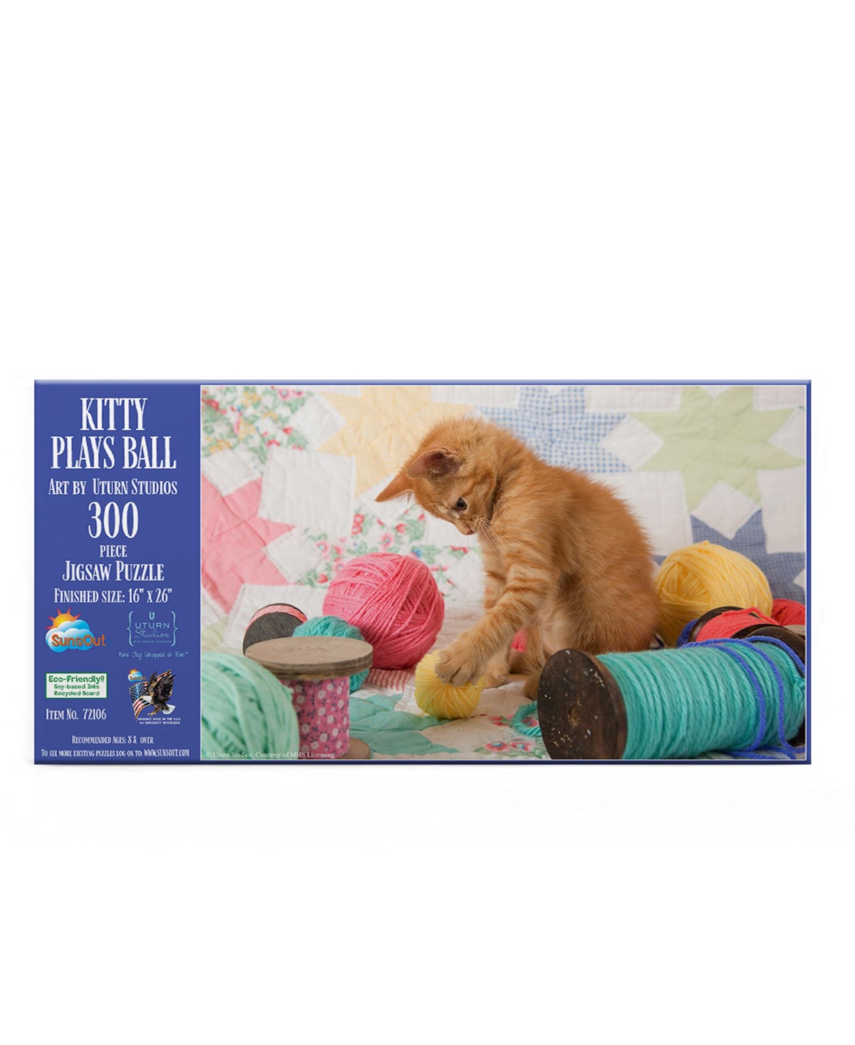SunsOut Kitty Plays Ball 300 piece Jigsaw Puzzle for Adults