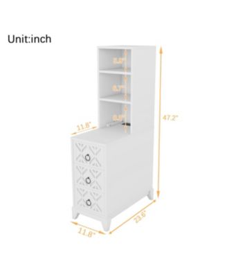  End Table with 3 Drawers & Shelves