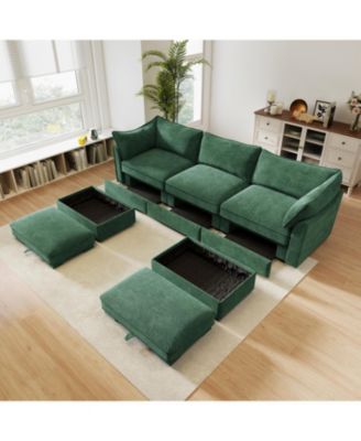 U Shape 3 Seater Sofa with Ottomans