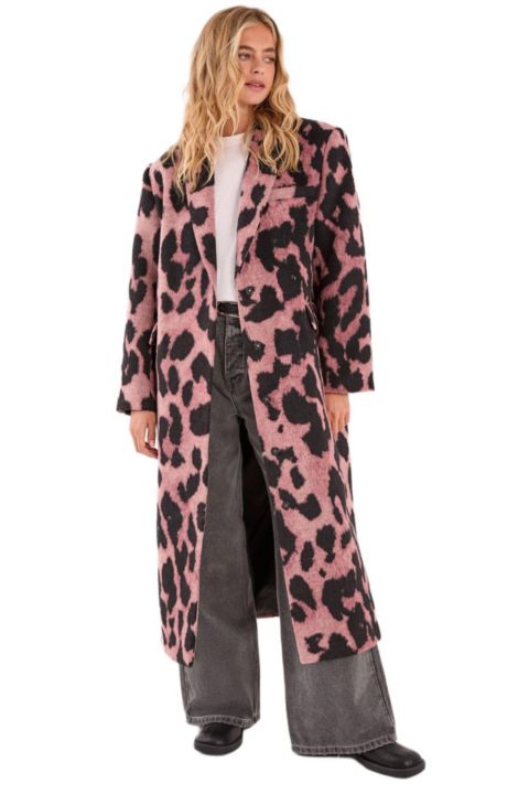 Женские куртки Nasty Gal Women's Leopard Wool Blend Tailored Coat