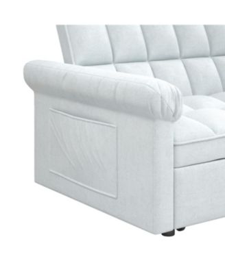 Loveseats Sofa Bed with Pull-out Bed, Adjsutable Back-Light grey
