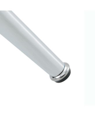 38.6" Glass tabletop dining table with silver legs