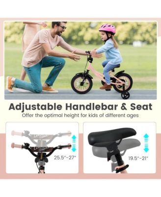 Kids Training Bike with Adjustable Seat Dual Brake System and Rubber Tires