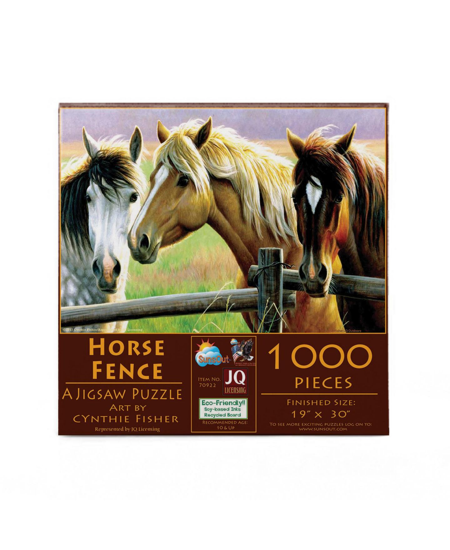 Детский пазл SunsOut Horse Fence 1000-Piece Jigsaw Puzzle, Ages 15+ — фото 2
