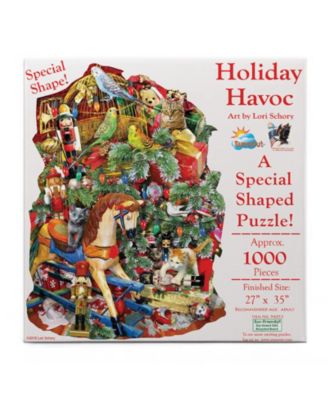 Holiday Havoc 1000 piece Jigsaw Puzzle for Adults Special Shape Christmas