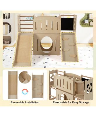 8 in 1 Toddler Wooden Indoor Playground with Climber