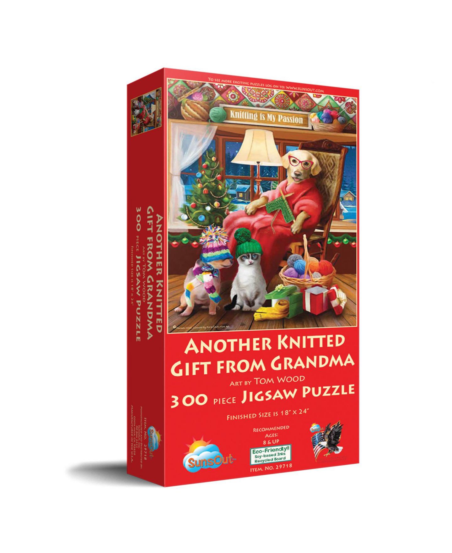 Детский пазл SunsOut Another Knitted Gift from Grandma 300 piece Jigsaw Puzzle for Adults Christmas — фото 1