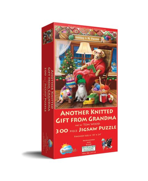 Детский пазл SunsOut Another Knitted Gift from Grandma 300 piece Jigsaw Puzzle for Adults Christmas
