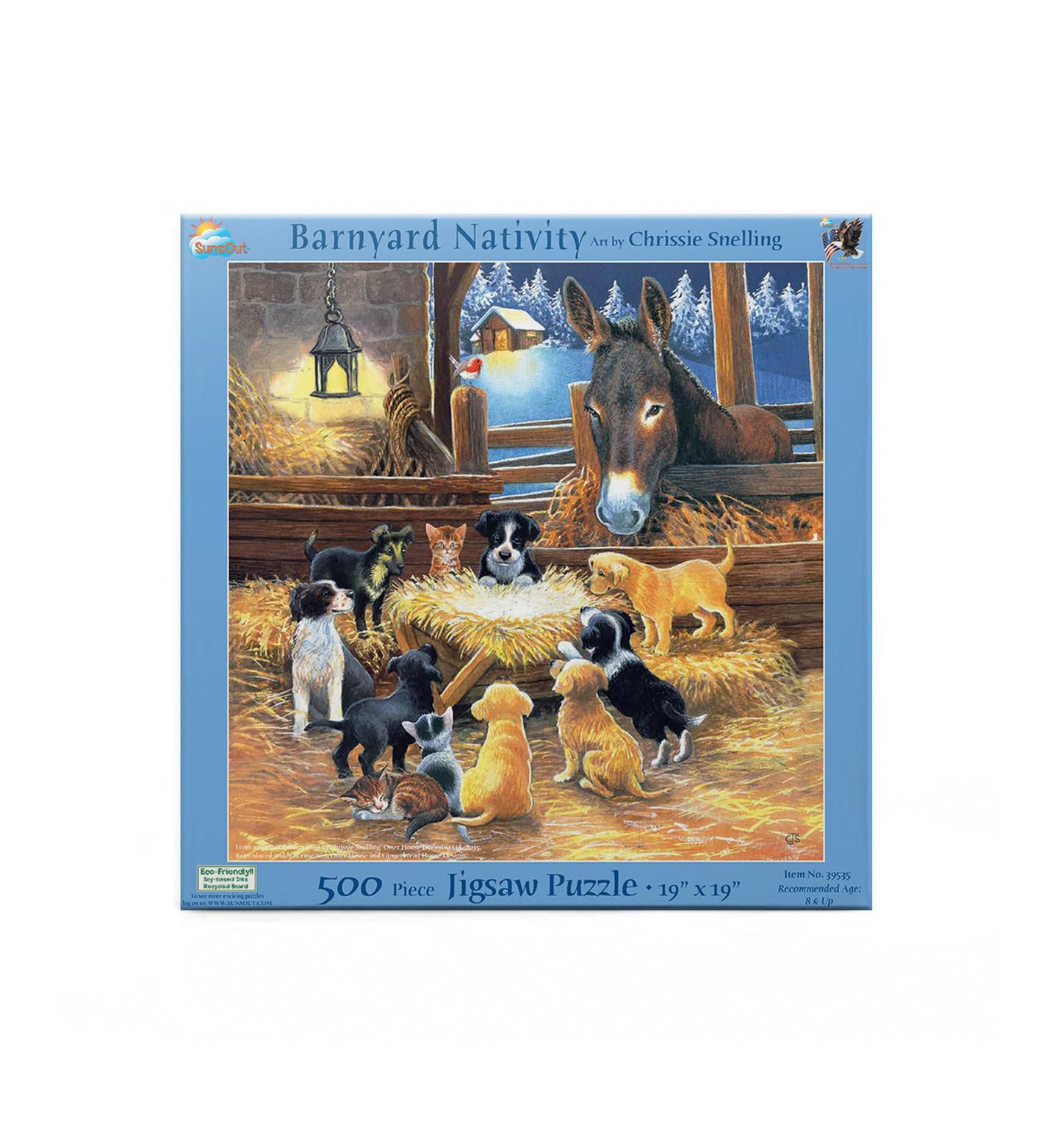 Детский пазл SunsOut Barnyard Nativity 500 Piece Jigsaw Puzzle, от 15 лет — фото 2