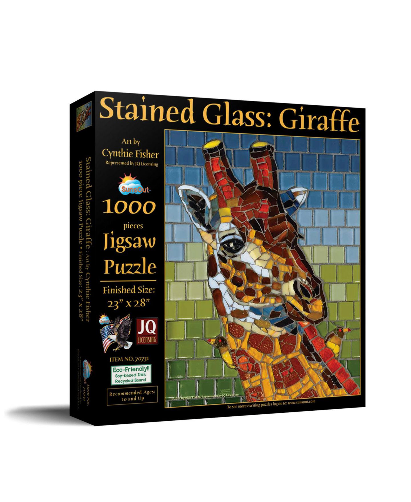 Детский пазл SunsOut Stained Glass Giraffe 1000 Piece Jigsaw Puzzle, Ages 15+ — фото 1